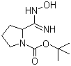 structure of CAS# 500024-95-3, 2-[(Hydroxyamino)iminomethyl]-1-pyrrolidinecarboxylic acid tert-butyl ester