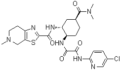 CAS 登录号：500572-10-1, N-(5-氯-2-吡啶基)-N'-[(1R,2R,4S)-4-[(二甲基氨基)羰基]-2-[[(4,5,6,7-四氢-5-甲基噻唑并[5,4-c]吡啶-2-基)羰基]氨基]环己基]草酸二酰胺
