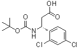 structure of CAS# 500788-90-9, (betaR)-2,4-Dichloro-beta-[[(1,1-dimethylethoxy)carbonyl]amino]benzenepropanoic acid