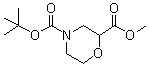 structure of CAS# 500789-41-3, 4-(叔丁基氧羰基)吗啉-2-羧酸甲酯