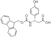 structure of CAS# 501015-33-4, (betaS)-beta-[[(9H-Fluoren-9-ylmethoxy)carbonyl]amino]-4-hydroxybenzenepropanoic acid