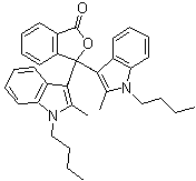 structure of CAS# 50292-91-6, 3,3-Bis(1-butyl-2-methylindol-3-yl)phthalide