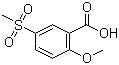 structure of CAS# 50390-76-6, 2-Methoxy-5-(methylsulfonyl)benzoic acid
