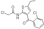 structure of CAS# 50508-89-9, 2-(2-氯乙酰氨基)-3-(邻氯苯甲酰基)-5-乙基噻吩