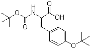 structure of CAS# 507276-74-6, N-[(1,1-Dimethylethoxy)carbonyl]-O-(1,1-dimethylethyl)-D-tyrosine