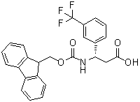 structure of CAS# 507472-20-0, (betaS)-beta-[[(9H-芴-9-基甲氧基)羰基]氨基]-3-(三氟甲基)苯丙酸