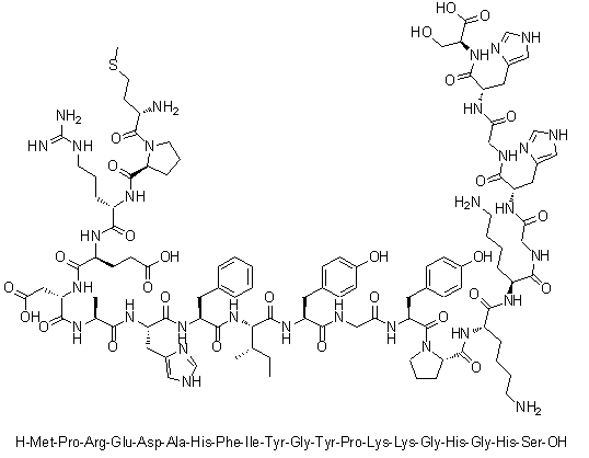 CAS 登录号：508230-35-1, L-蛋氨酰-L-脯氨酰-L-精氨酰-L-alpha-谷氨酰-L-alpha-天冬氨酰-L-丙氨酰-L-组氨酰-L-苯丙氨酰-L-异亮氨酰-L-酪氨酰甘氨酰-L-酪氨酰-L-脯氨酰-L-赖氨酰-L-赖氨酰甘氨酰-L-组氨酰甘氨酰-L-组氨酰-L-丝氨酸