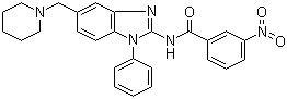 3-Nitro-N-[1-phenyl-5-(1-piperidinylmethyl)-1H-benzimidazol-2-yl]benzamide molecular structure (CAS 509093-77-0)