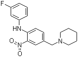 CAS 登录号：509093-96-3, N-(3-氟苯基)-2-硝基-4-(1-哌啶基甲基)苯胺