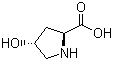 CAS # 51-35-4, L-Hydroxyproline, trans-4-Hydroxy-L-proline, (2S,4R)-(-)-4-Hydroxy-2-pyrrolinecarboxylic acid