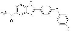 structure of CAS# 516480-79-8, 2-[4-(4-Chlorophenoxy)phenyl]-1H-benzimidazole-5-carboxamide