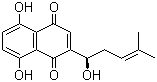 CAS 登录号：517-88-4, 紫草素, 5,8-二羟基-2-[(1S)-1-羟基-4-甲基戊-3-烯基]萘-1,4-二酮