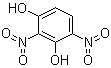CAS # 519-44-8, 2,4-Dinitro-1,3-benzenediol, 2,4-Dinitroresorcin, 2,4-Dinitroresorcinol, 3-Hydroxy-2,4-dinitrophenol, Dinitroresorcinol, NSC 243680