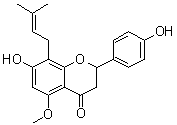 4',7-二羟基-5-甲氧基-8-(3-甲基-2-丁烯基)黄烷酮分子结构 (CAS 521-48-2)