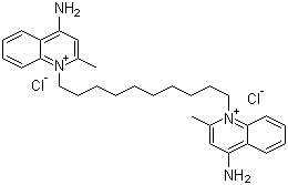 structure of CAS# 522-51-0, Dequalinium chloride