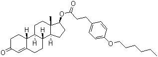 CAS 登录号：52279-57-9, 19-去甲睾酮 4-己氧基苯基丙酸酯, (17beta)-羟基雌甾-4-烯-3-酮 17-[3-[4-(己氧基)苯基]丙酸酯]