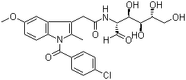 CAS 登录号：52443-21-7, 葡美辛, 2-[[2-[1-(4-氯苯甲酰基)-5-甲氧基-2-甲基-1H-吲哚-3-基]乙酰基]氨基]-2-脱氧-D-葡萄糖