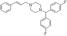 CAS # 52468-60-7, Flunarizine, (E)-1-[Bis(4-fluorophenyl)methyl]-4-(3-phenyl-2-propenyl)piperazine