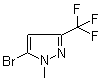 structure of CAS# 524740-42-9, 5-Bromo-1-methyl-3-(trifluoromethyl)-1H-pyrazole