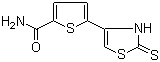 structure of CAS# 52560-89-1, 5-(2,3-Dihydro-2-thioxo-4-thiazolyl)-2-thiophenecarboxamide