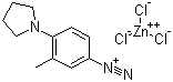 CAS 登录号：52572-38-0, 3-甲基-4-(1-吡咯烷基)重氮苯三氯锌酸盐