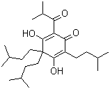 CAS # 52755-22-3, Hexahydrocolupulone, 3,5-Dihydroxy-2,4,4-tris(3-methylbutyl)-6-(2-methyl-1-oxopropyl)-2,5-cyclohexadien-1-one