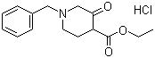 structure of CAS# 52763-21-0, Ethyl N-benzyl-3-oxo-4-piperidine-carboxylate hydrochloride