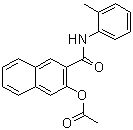 structure of CAS# 528-66-5, 3-(Acetyloxy)-N-(2-methylphenyl)-2-naphthalenecarboxamide