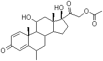 甲基泼尼松龙醋酸酯分子结构 (CAS 53-36-1)
