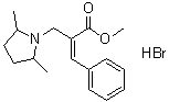 CAS # 53059-68-0, 2,5-Dimethyl-alpha-(phenylmethylene)-1-pyrrolidinepropanoic acid methyl ester hydrobromide