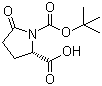 N-叔丁氧羰基-L-焦谷氨酸分子结构 (CAS 53100-44-0)