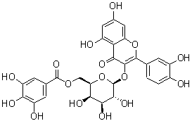 CAS 登录号：53171-28-1, 槲皮素-3-O-(6'-O-没食子酰)-beta-D-吡喃半乳糖苷