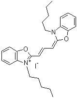 3,3'-Dipentyloxacarbocyanine iodide molecular structure (CAS 53213-81-3)