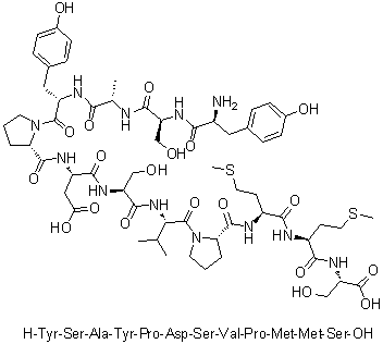 L-Tyrosyl-L-seryl-L-alanyl-L-tyrosyl-L-prolyl-L-alpha-aspartyl-L-seryl-L-valyl-L-prolyl-L-methionyl-L-methionyl-L-serine molecular structure (CAS 532441-10-4)