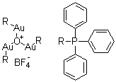 structure of CAS# 53317-87-6, Tris[Triphenylphosphinegold(I)]oxonium tetrafluoroborate