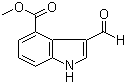 structure of CAS# 53462-88-7, Methyl 3-formyl-1H-indole-4-carboxylate