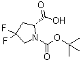 structure of CAS# 536747-87-2, (R)-1-(tert-Butoxycarbonyl)-4,4-difluoropyrrolidine-2-carboxylic acid