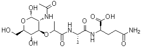 CAS 登录号：53678-77-6, N-(N-乙酰基胞壁酸)-L-丙氨酰-D-alpha-谷氨酰胺, 胞壁酰二肽