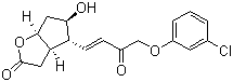 CAS # 53872-62-1, (3aR,4R,5R,6aS)-4-[(1E)-4-(3-Chlorophenoxy)-3-oxo-1-buten-1-yl]hexahydro-5-hydroxy-2H-cyclopenta[b]furan-2-one