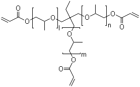 丙氧基化三羟甲基丙烷三丙烯酸酯分子结构 (CAS 53879-54-2)