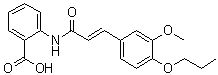 structure of CAS# 53902-17-3, 2-[[3-(3-甲氧基-4-丙氧基苯基)-1-氧代-2-丙烯-1-基]氨基]苯甲酸