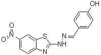 4-羟基苯甲醛 2-(6-硝基-2-苯并噻唑基)腙分子结构 (CAS 5398-48-1)