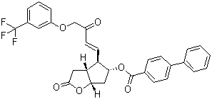 CAS 登录号：54142-64-2, (3aR,4R,5R,6aS)-六氢-2-氧代-4-[(1E)-3-氧代-4-[3-(三氟甲基)苯氧基]-1-丁烯-1-基]-2H-环戊并[b]呋喃-5-基 [1,1'-联苯]-4-甲酸酯