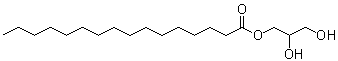 1-单棕榈酸甘油酯分子结构 (CAS 542-44-9)