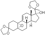 CAS # 54201-83-1, (5alpha,10alpha)-5,10-Epoxy-17-hydroxy-19-norpregn-9(11)-ene-3,20-dione cyclic 3,20-bis(1,2-ethanediyl acetal)