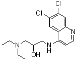 1-[(6,7-二氯-4-喹啉基)氨基]-3-二乙基氨基-2-丙醇分子结构 (CAS 5423-78-9)