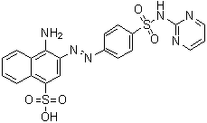 CAS 登录号：5433-79-4, 4-氨基-3-[2-[4-[(2-嘧啶基氨基)磺酰基]苯基]偶氮]-1-萘磺酸