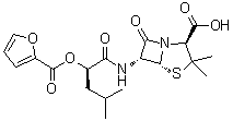 CAS # 54340-65-7, Furbucillin, (2S,5R,6R)-6-[[(2R)-2-[(2-Furanylcarbonyl)oxy]-4-methyl-1-oxopentyl]amino]-3,3-dimethyl-7-oxo-4-thia-1-azabicyclo[3.2.0]heptane-2-carboxylic acid