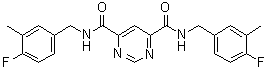 structure of CAS# 544678-85-5, N,N'-二[(4-氟-3-甲基苯基)甲基]-4,6-嘧啶二甲酰胺