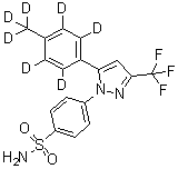 4-[5-[4-(甲基-d<sub>3</sub>)苯基-2,3,5,6-d4]-3-(三氟甲基)-1H-吡唑-1-基]苯磺酰胺分子结构 (CAS 544686-21-7)